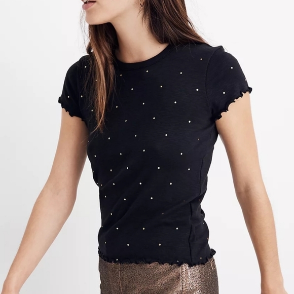 Madewell Tops - Madewell adorable gold metallic dot tee